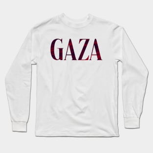 Gaza - Simple Typography Style Long Sleeve T-Shirt